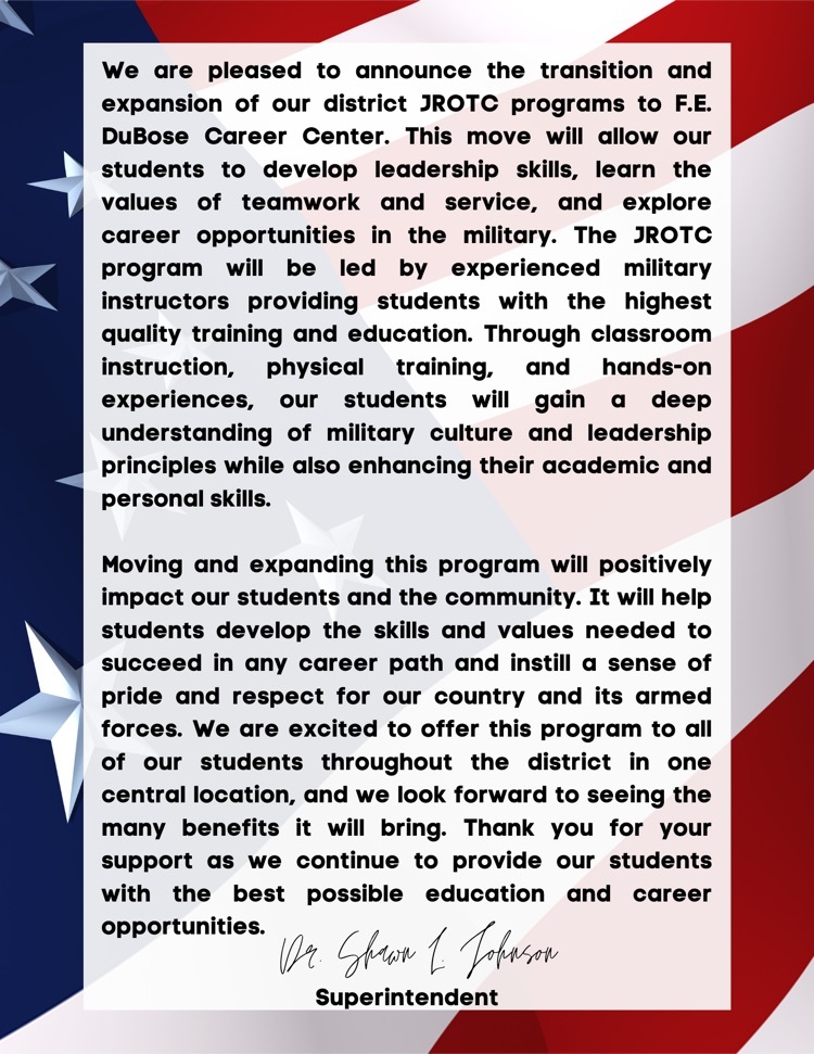 JROTC Statement to expand program 